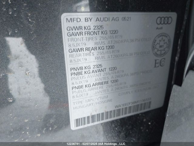 WA1EECF38M1136333 2021 AUDI