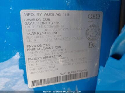 WA1EECF39L1052634 2020 AUDI