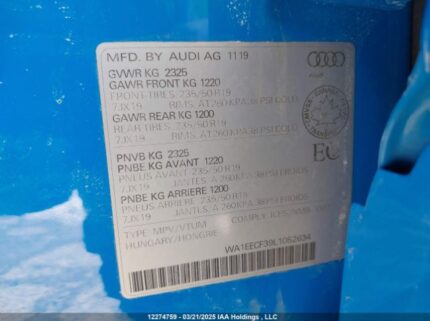 WA1EECF39L1052634 2020 AUDI