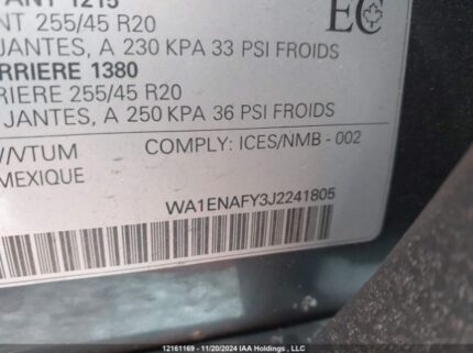 WA1ENAFY3J2241805 2018 AUDI