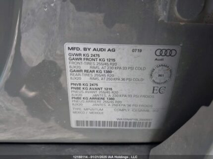 WA1ENAFY8L2000597 2020 AUDI