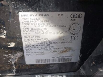 WA1FAAFY6R2047863 2024 AUDI