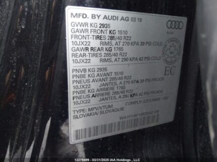 WA1FVAF18KD032136 2019 AUDI