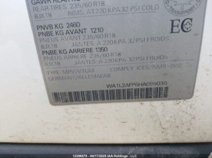 WA1L2AFP6HA099036 2017 AUDI