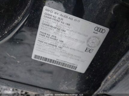 WA1VCAFP3HA098612 2017 AUDI