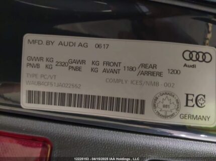 WAUB4CF51JA022552 2018 AUDI