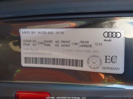 WAUC4CF54KA031123 2019 AUDI