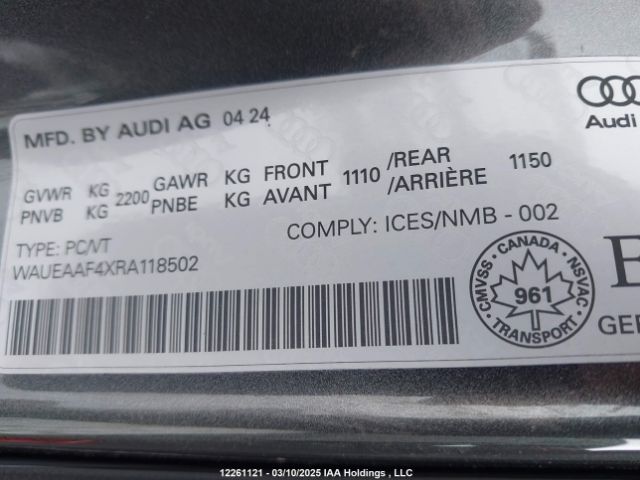 WAUEAAF4XRA118502 2024 AUDI
