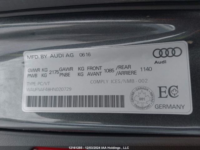 WAUFNAF48HN020729 2017 AUDI