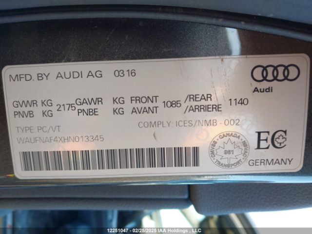 WAUFNAF4XHN013345 2017 AUDI
