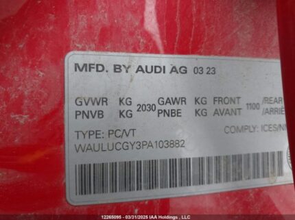 WAULUCGY3PA103882 2023 AUDI
