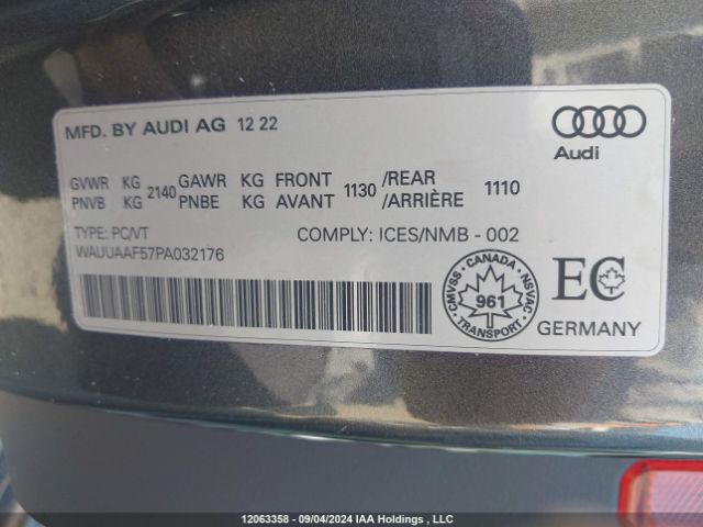 WAUUAAF57PA032176 2023 AUDI