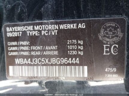 WBA4J3C5XJBG96444 2018 BMW