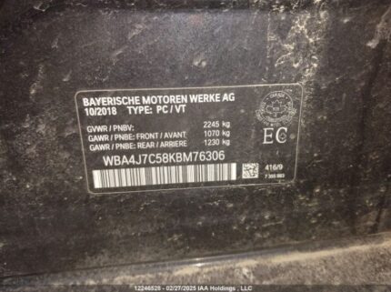WBA4J7C58KBM76306 2019 BMW