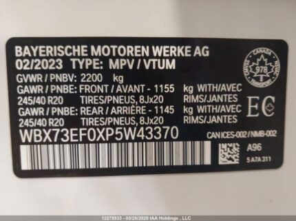 WBX73EF0XP5W43370 2023 BMW