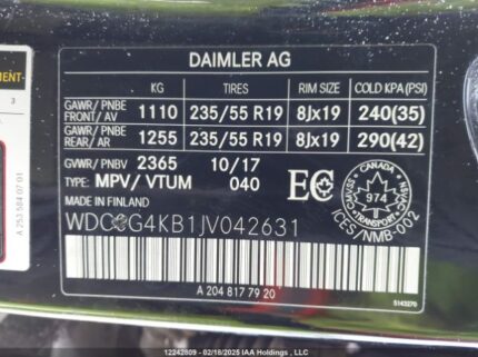 WDC0G4KB1JV042631 2018 MERCEDES-BENZ