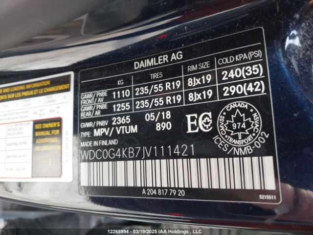 WDC0G4KB7JV111421 2018 MERCEDES-BENZ