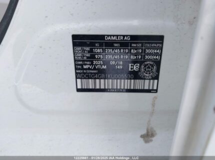 WDCTG4GB1KU005530 2019 MERCEDES-BENZ