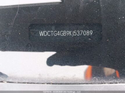 WDCTG4GB9KJ537089 2019 MERCEDES-BENZ