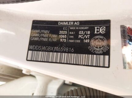 WDDSJ4GBXJN659816 2018 MERCEDES-BENZ