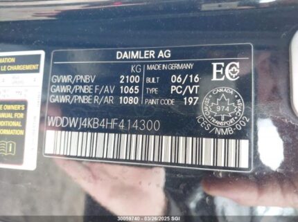 WDDWJ4KB4HF414300 2017 MERCEDES-BENZ