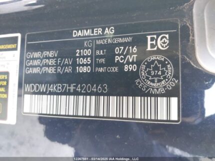 WDDWJ4KB7HF420463 2017 MERCEDES-BENZ