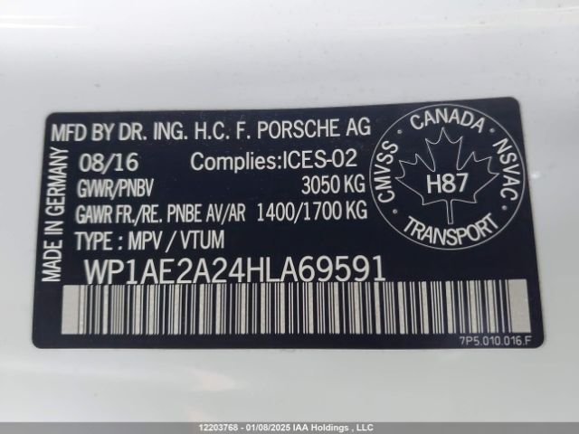 WP1AE2A24HLA69591 2017 PORSCHE