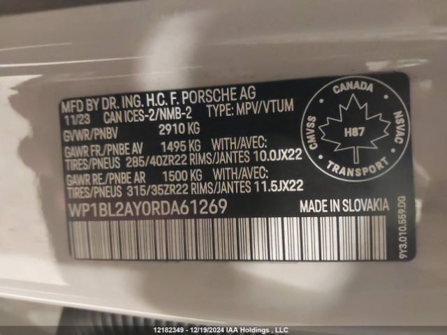 WP1BL2AY0RDA61269 2024 PORSCHE