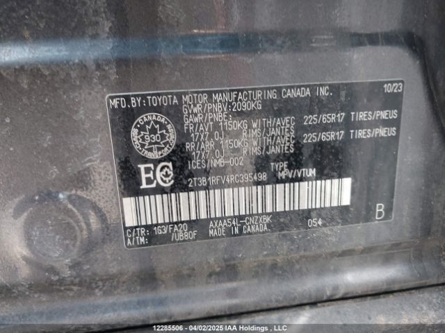 2T3B1RFV4RC395498 2024 TOYOTA