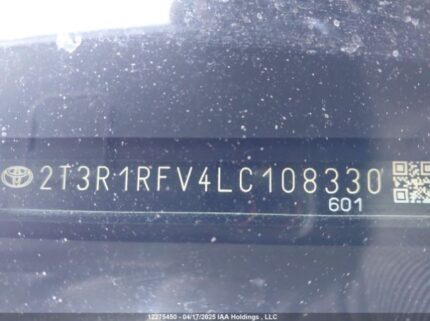 2T3R1RFV4LC108330 2020 TOYOTA
