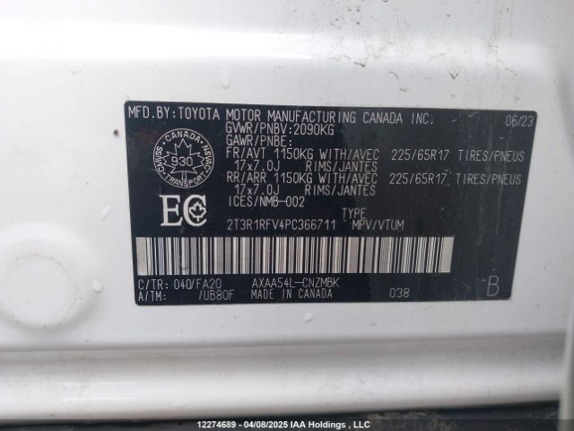 2T3R1RFV4PC366711 2023 TOYOTA