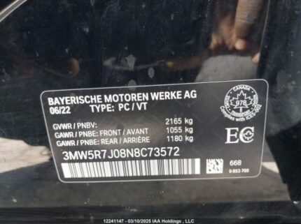 3MW5R7J08N8C73572 2022 BMW