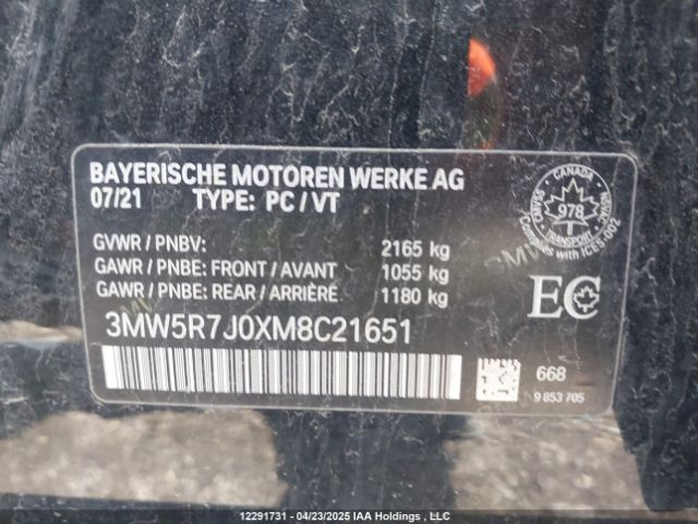 3MW5R7J0XM8C21651 2021 BMW