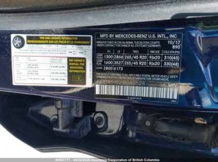 4JGDA5JB2JB040528 2018 MERCEDES-BENZ
