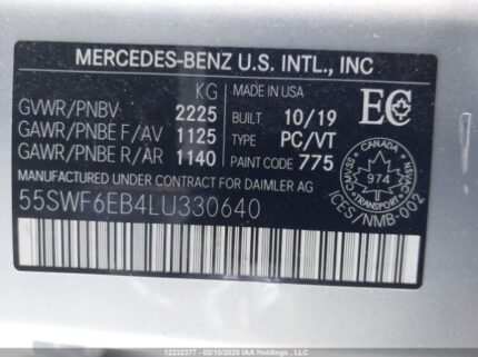 55SWF6EB4LU330640 2020 MERCEDES-BENZ