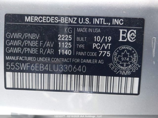 55SWF6EB4LU330640 2020 MERCEDES-BENZ