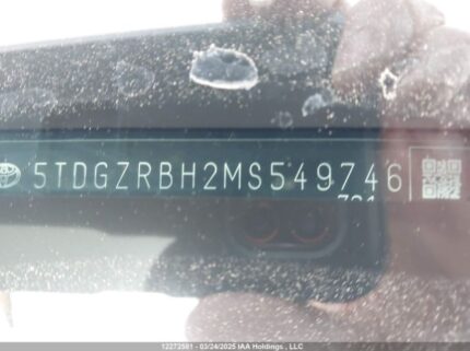 5TDGZRBH2MS549746 2021 TOYOTA
