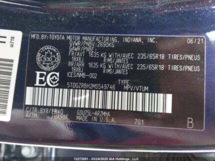 5TDGZRBH2MS549746 2021 TOYOTA