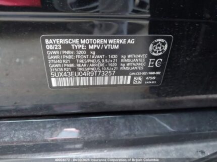 5UX43EU04R9T73257 2024 BMW