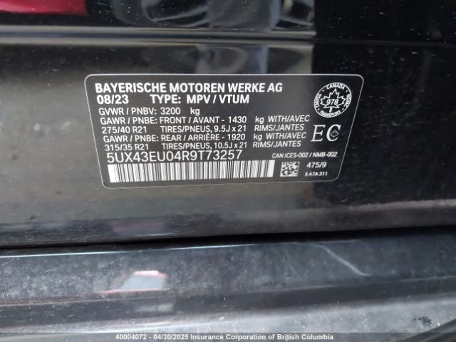 5UX43EU04R9T73257 2024 BMW