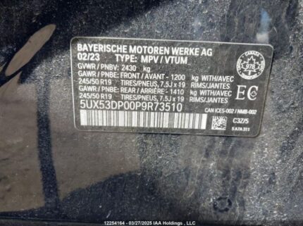 5UX53DP00P9R73510 2023 BMW