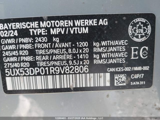5UX53DP01R9V82806 2024 BMW