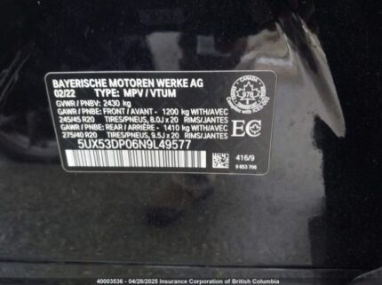 5UX53DP06N9L49577 2022 BMW