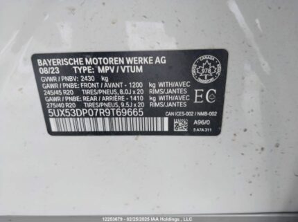5UX53DP07R9T69665 2024 BMW
