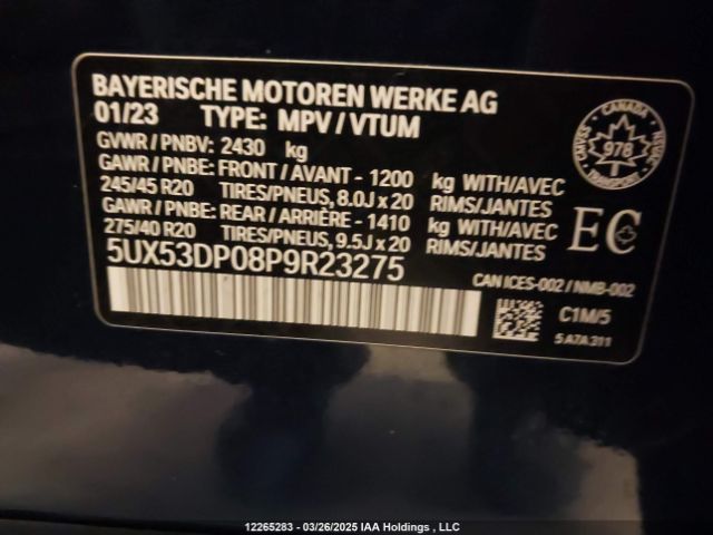 5UX53DP08P9R23275 2023 BMW