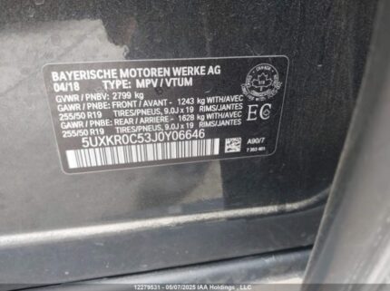 5UXKR0C53J00Y0664 2018 BMW
