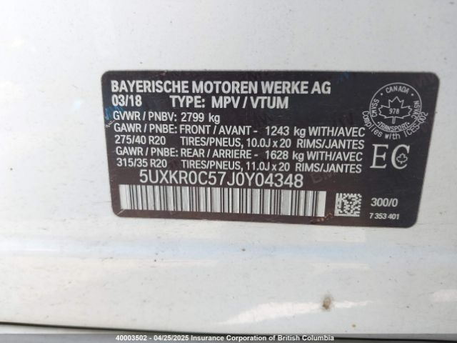 5UXKR0C57J0Y04348 2018 BMW