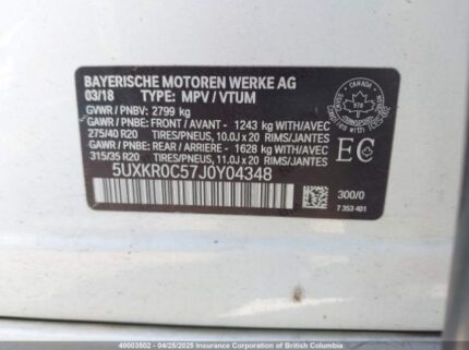 5UXKR0C57J0Y04348 2018 BMW