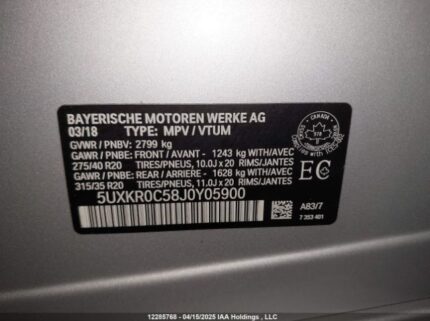 5UXKR0C58J0Y05900 2018 BMW