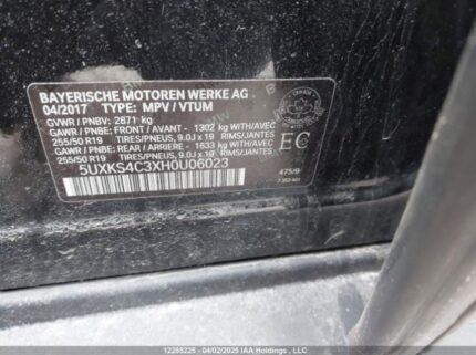 5UXKS4C3XH0U06023 2017 BMW